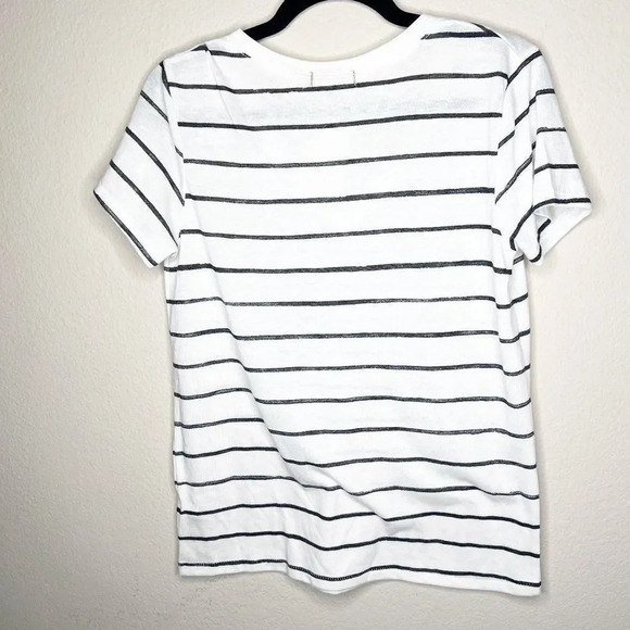 Alternative Women Black/White Apparel Eco-Jersey Striped T-Shirt V-Neck Sz M NWT - Picture 3 of 6